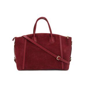 LA VIA Rubino Made In Italy Suede Tote With Double Handles